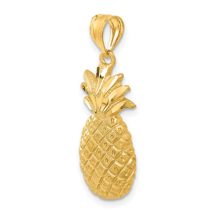 14k Diamond-cut Pineapple Charm