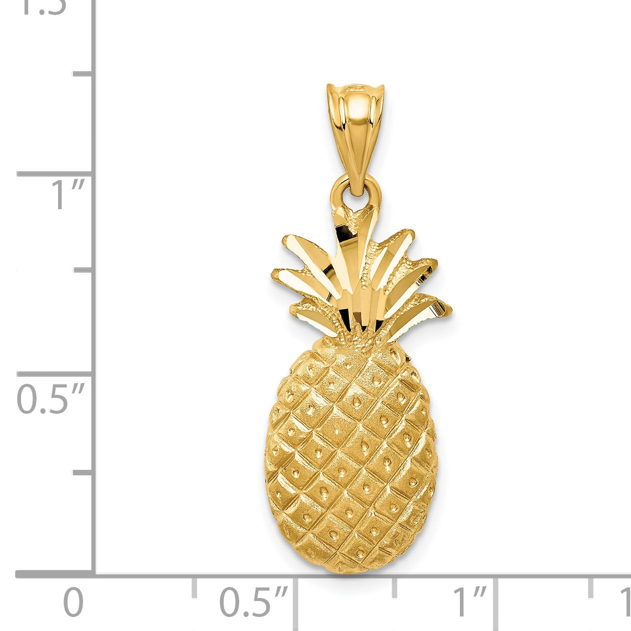 14k Diamond-cut Pineapple Charm