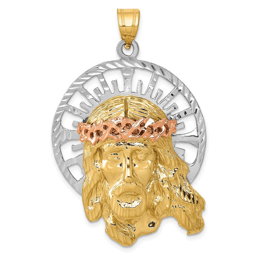 14k Tri-color Jesus Pendant