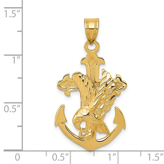 14k Mariners Cross with Eagle Pendant