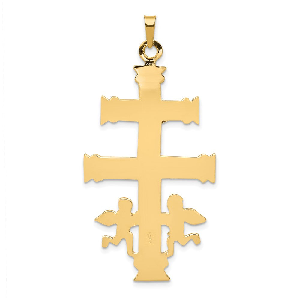 14k Two-tone Cara Vaca Crucifix Pendant