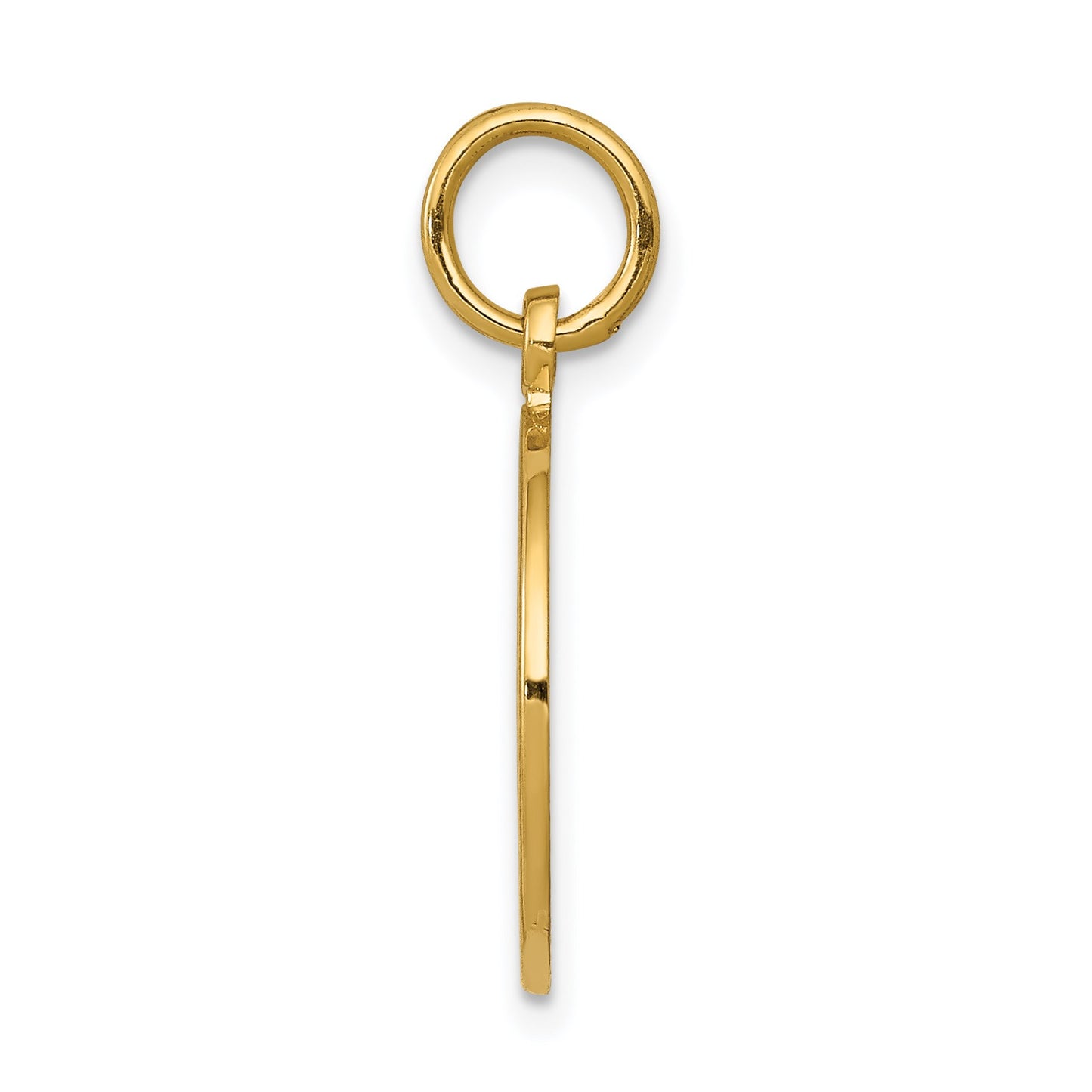 14K Satin and Polished COMMUNION Round Disc Charm