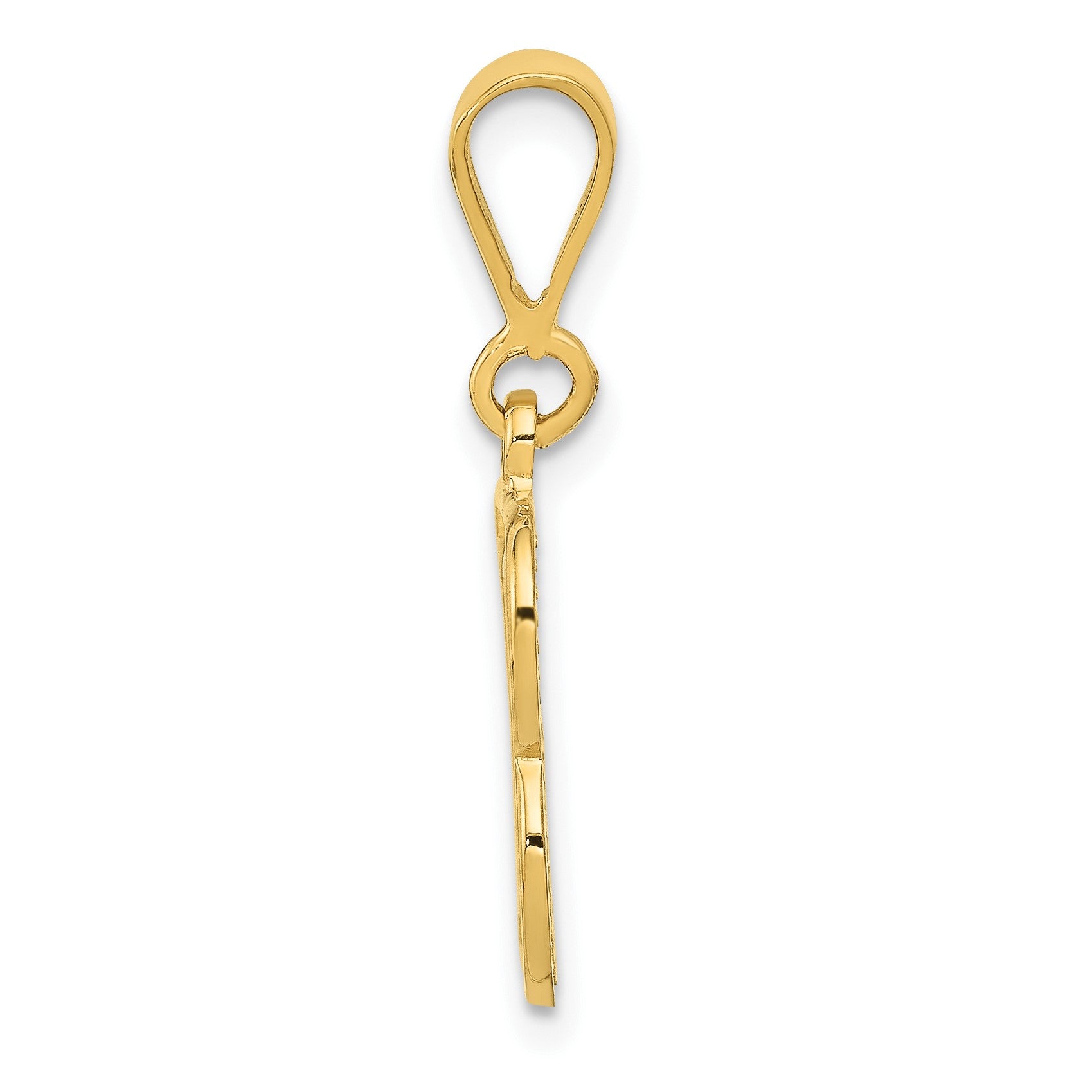 14k Textured Initial B Charm