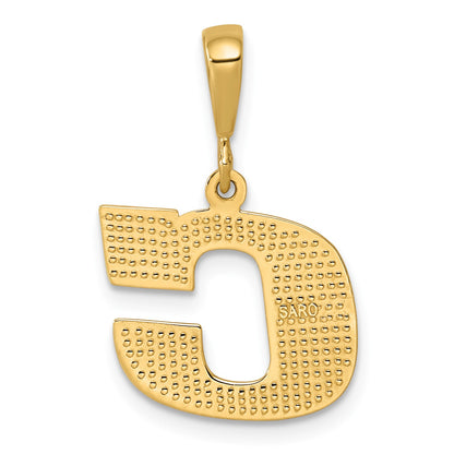 14k Textured Initial C Charm