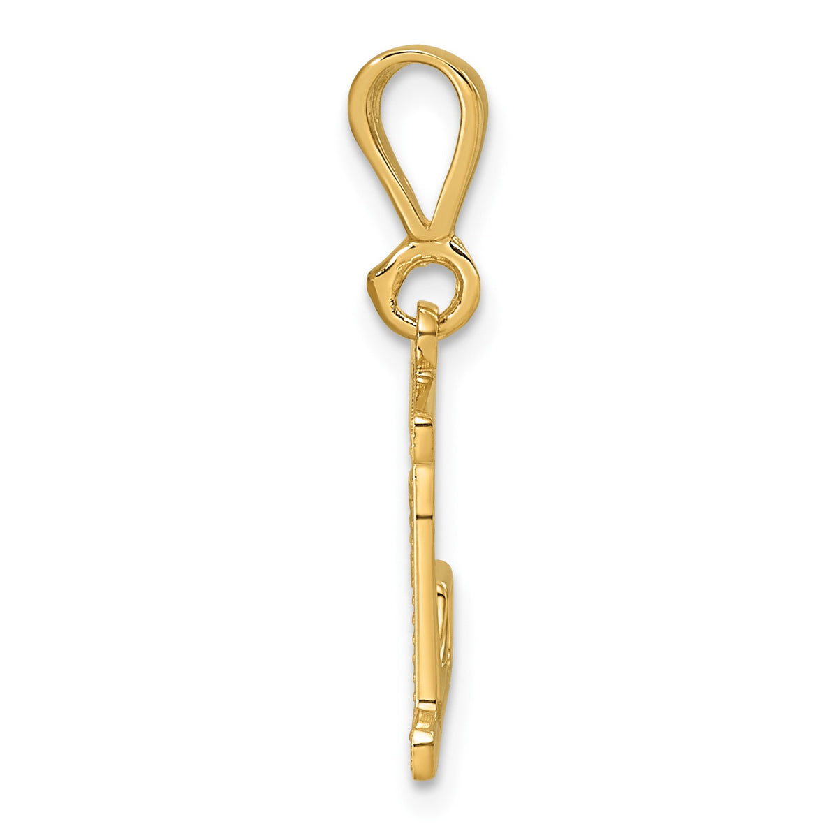 14k Textured Initial E Charm