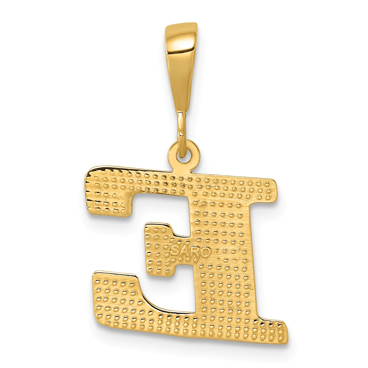 14k Textured Initial E Charm