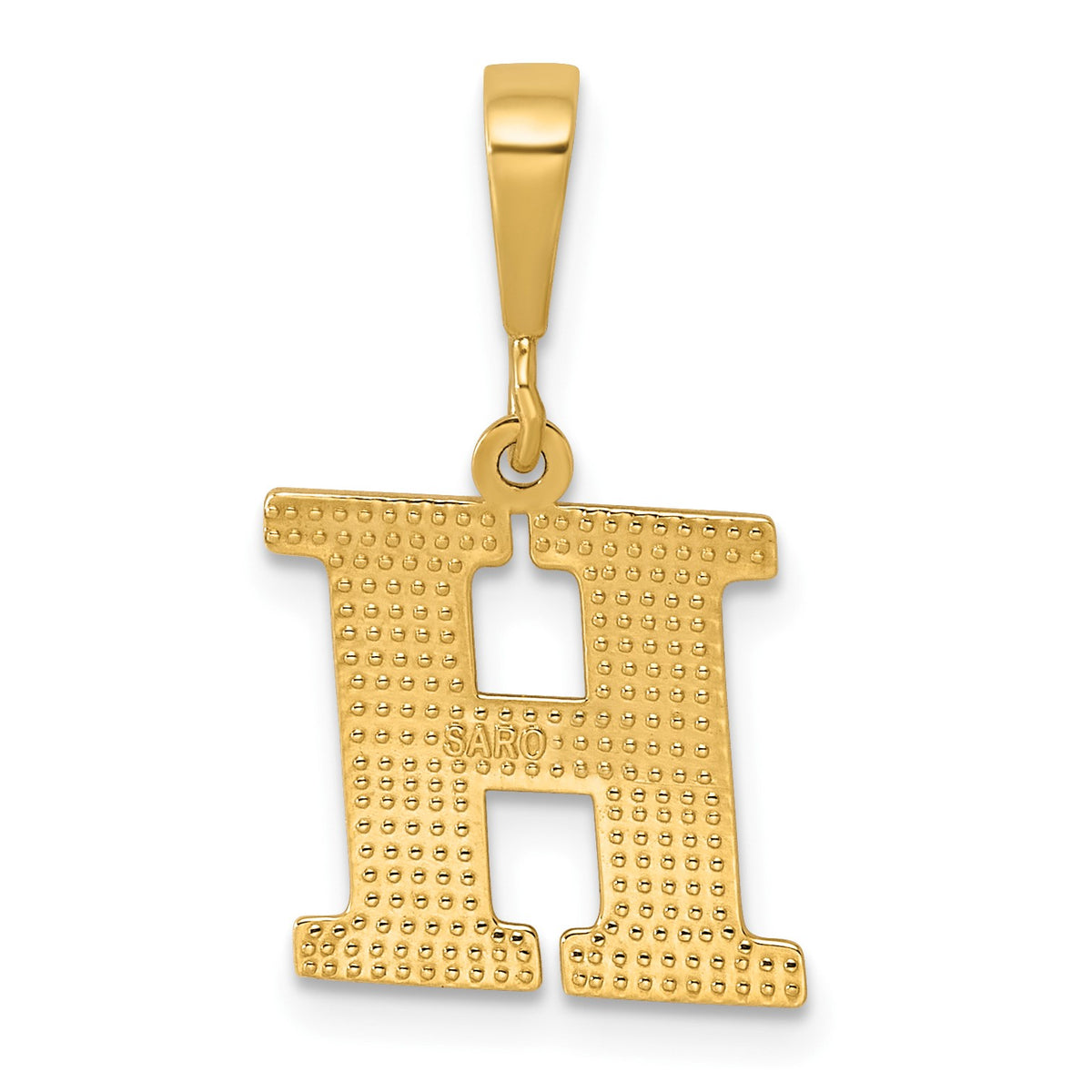 14k Textured Initial H Charm