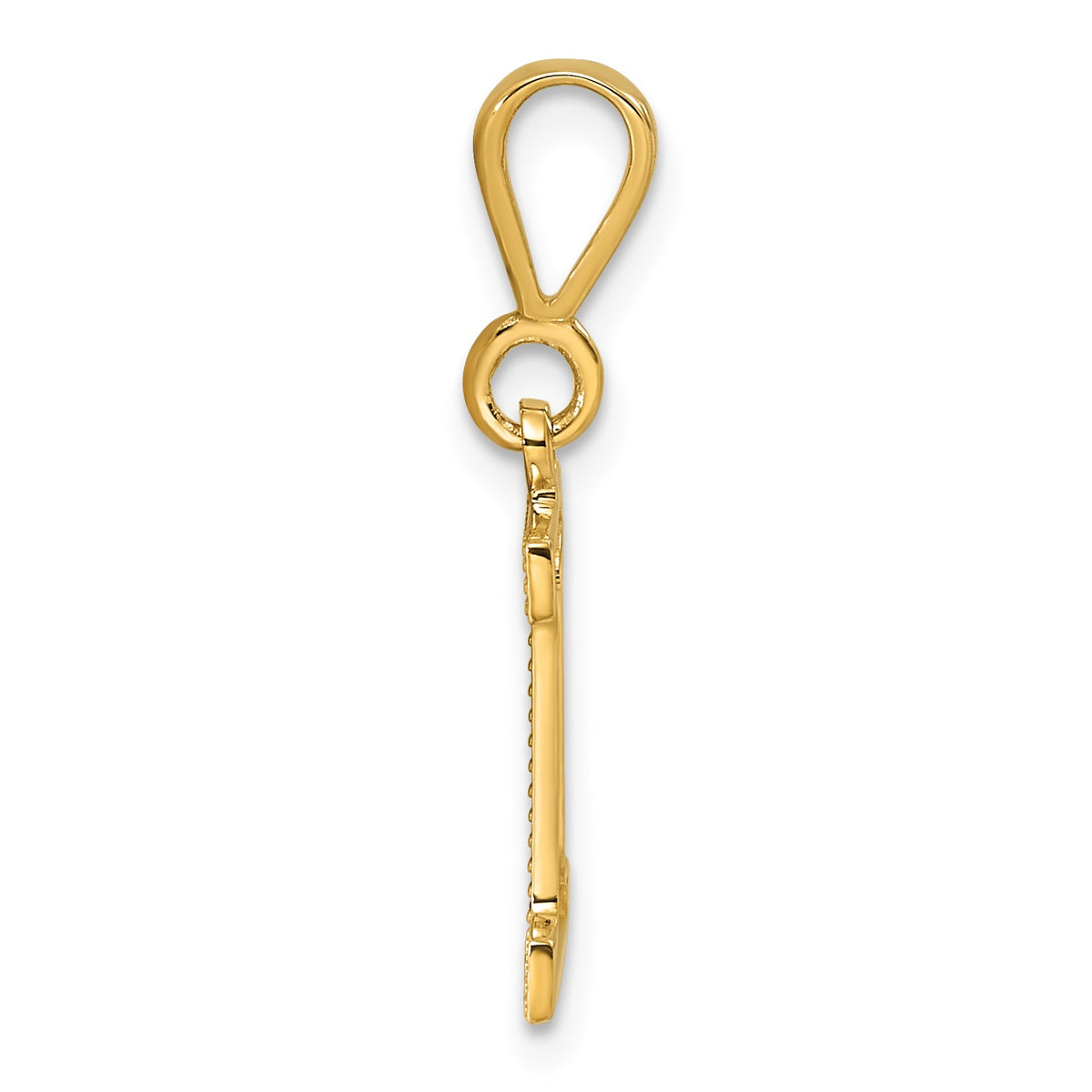 14k Textured Initial I Charm
