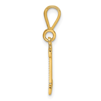 14k Textured Initial I Charm