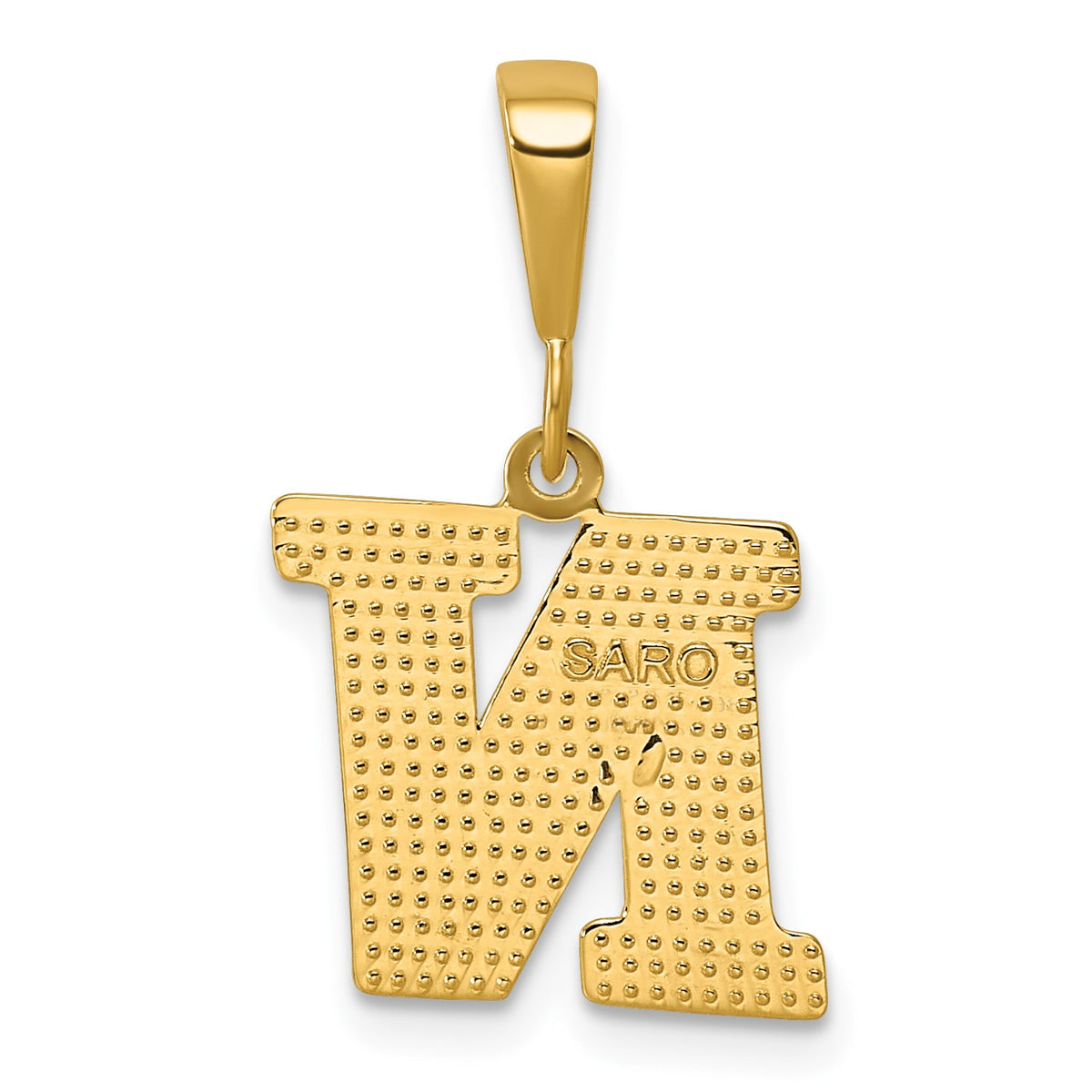 14k Textured Initial N Charm