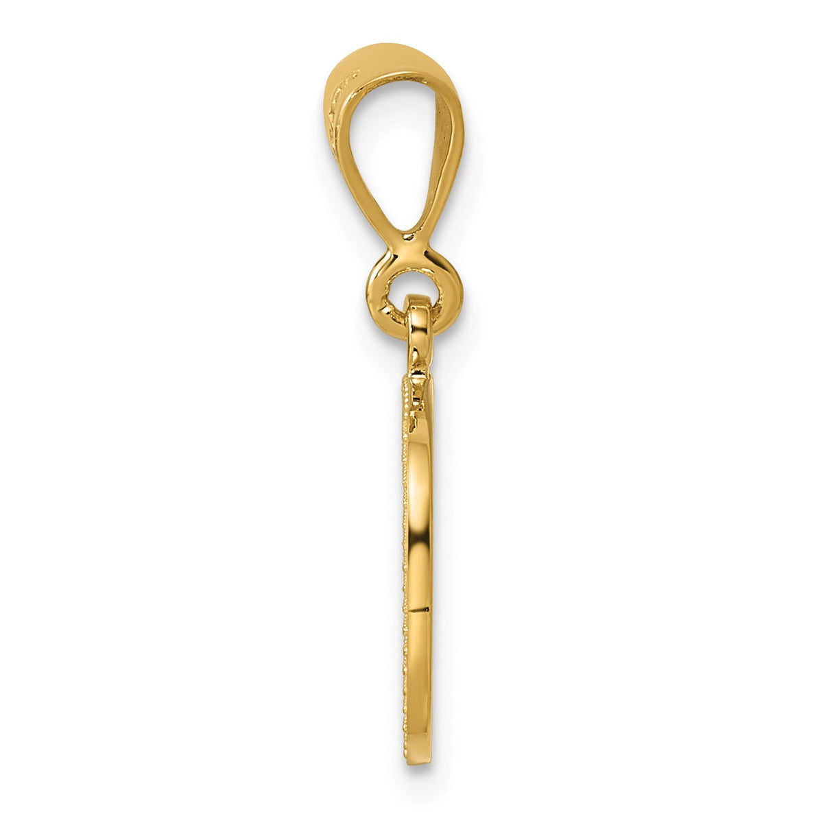 14k Textured Initial O Charm