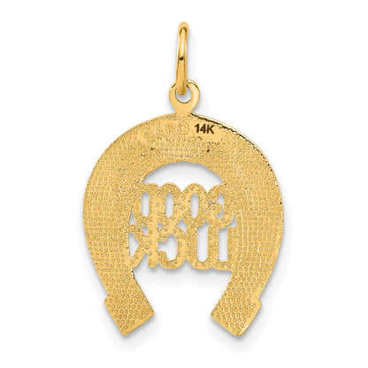 14k GOOD LUCK Horseshoe Charm
