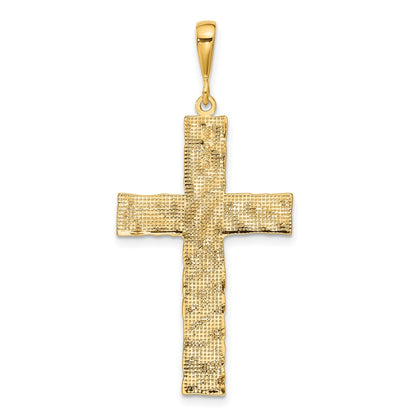 14k Nugget Style Cross Pendant