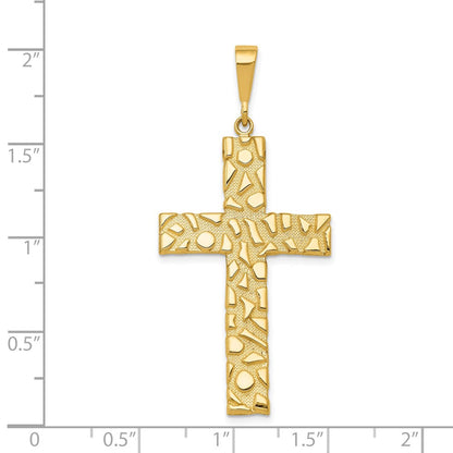 14k Nugget Style Cross Pendant