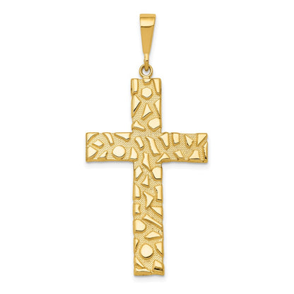 14k Nugget Style Cross Pendant