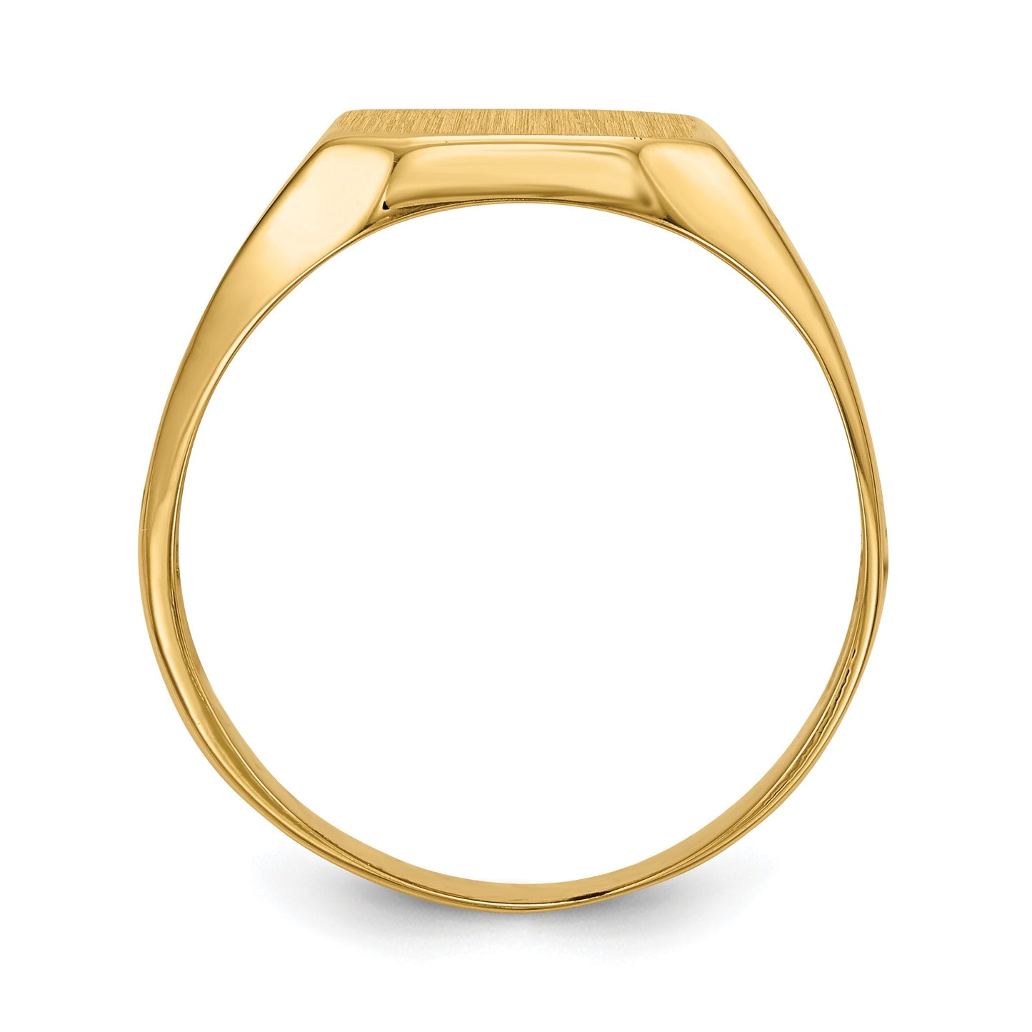14k 10.5x9.0mm Octagon Open Back Mens Nugget Signet Ring