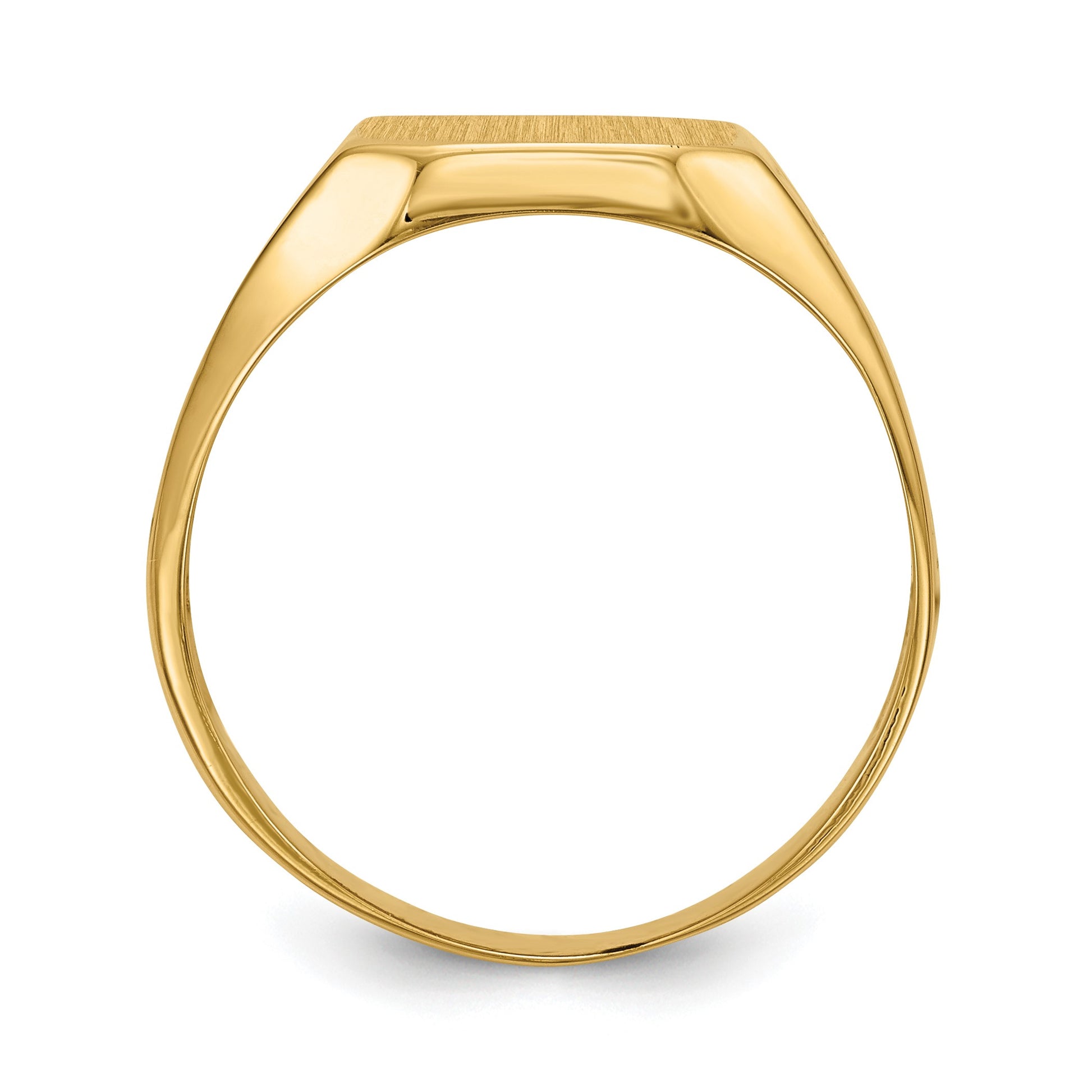 14k 10.5x9.0mm Octagon Open Back Mens Nugget Signet Ring