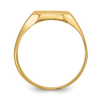 14k 10.5x9.0mm Octagon Open Back Mens Nugget Signet Ring