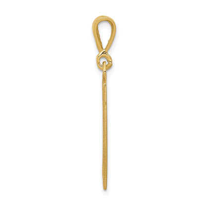 14k Textured Back Caduceus Pendant