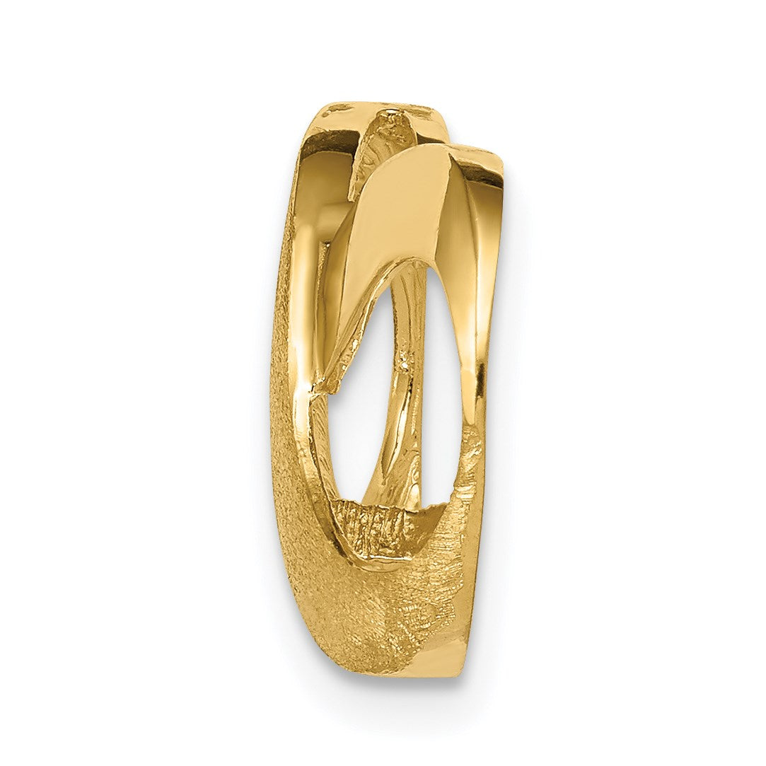 14k Polished and Textured Infinity Slide Fits up to 4mm Regular/5mm Fancy or Reversible Omega