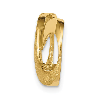 14k Polished and Textured Infinity Slide Fits up to 4mm Regular/5mm Fancy or Reversible Omega