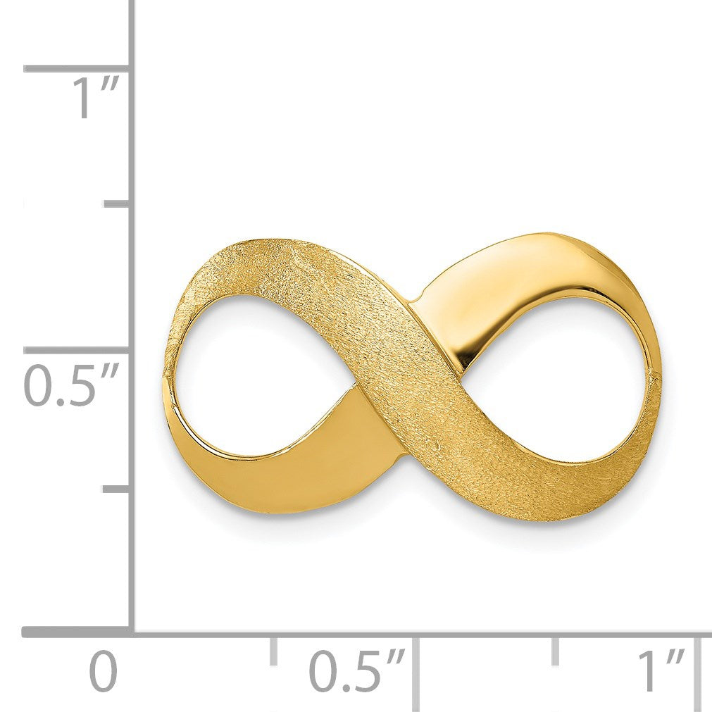 14k Polished and Textured Infinity Slide Fits up to 4mm Regular/5mm Fancy or Reversible Omega