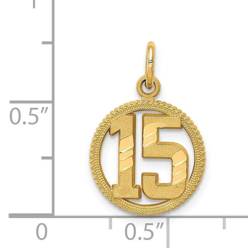 14k 15 in Circle Pendant