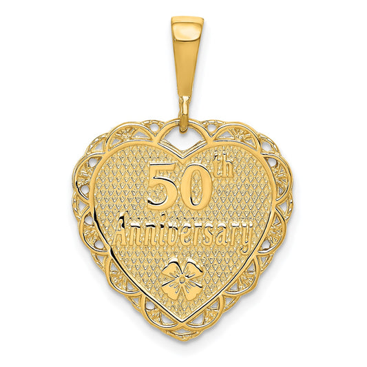 14k Reversible 50th ANNIVERSARY / OUR LOVE GROWS STRONGER EVERY YEAR Charm