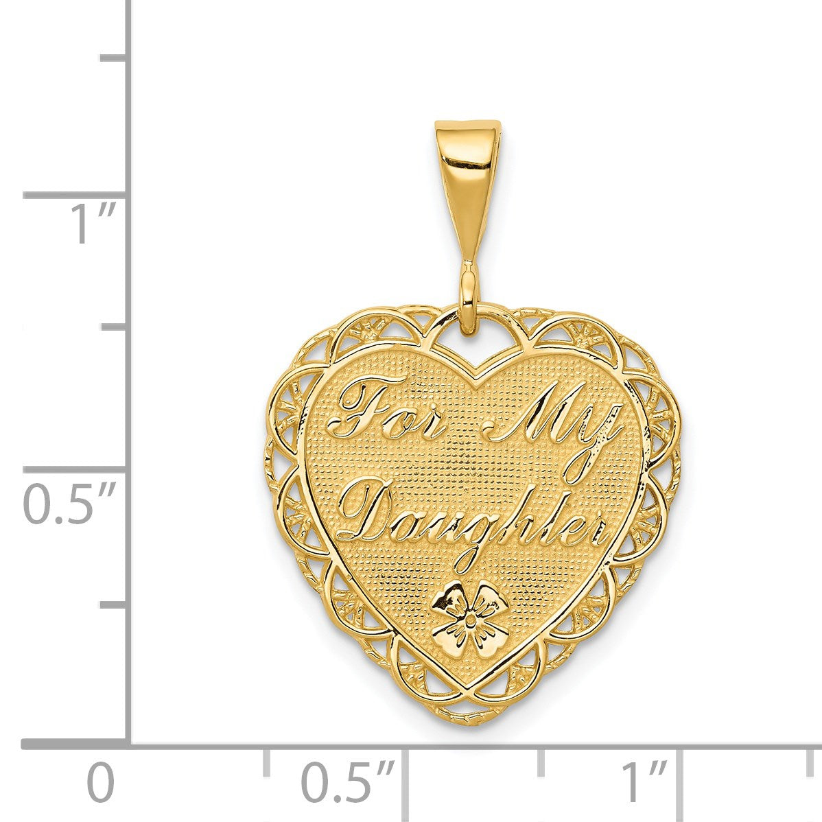 14k Reversible FOR MY DAUGHTER / YOU ARE MY PRIDE AND JOY Heart Charm