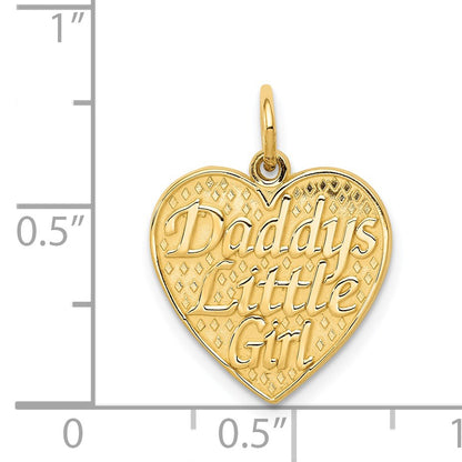 14k DADDYS LITTLE GIRL Heart Charm