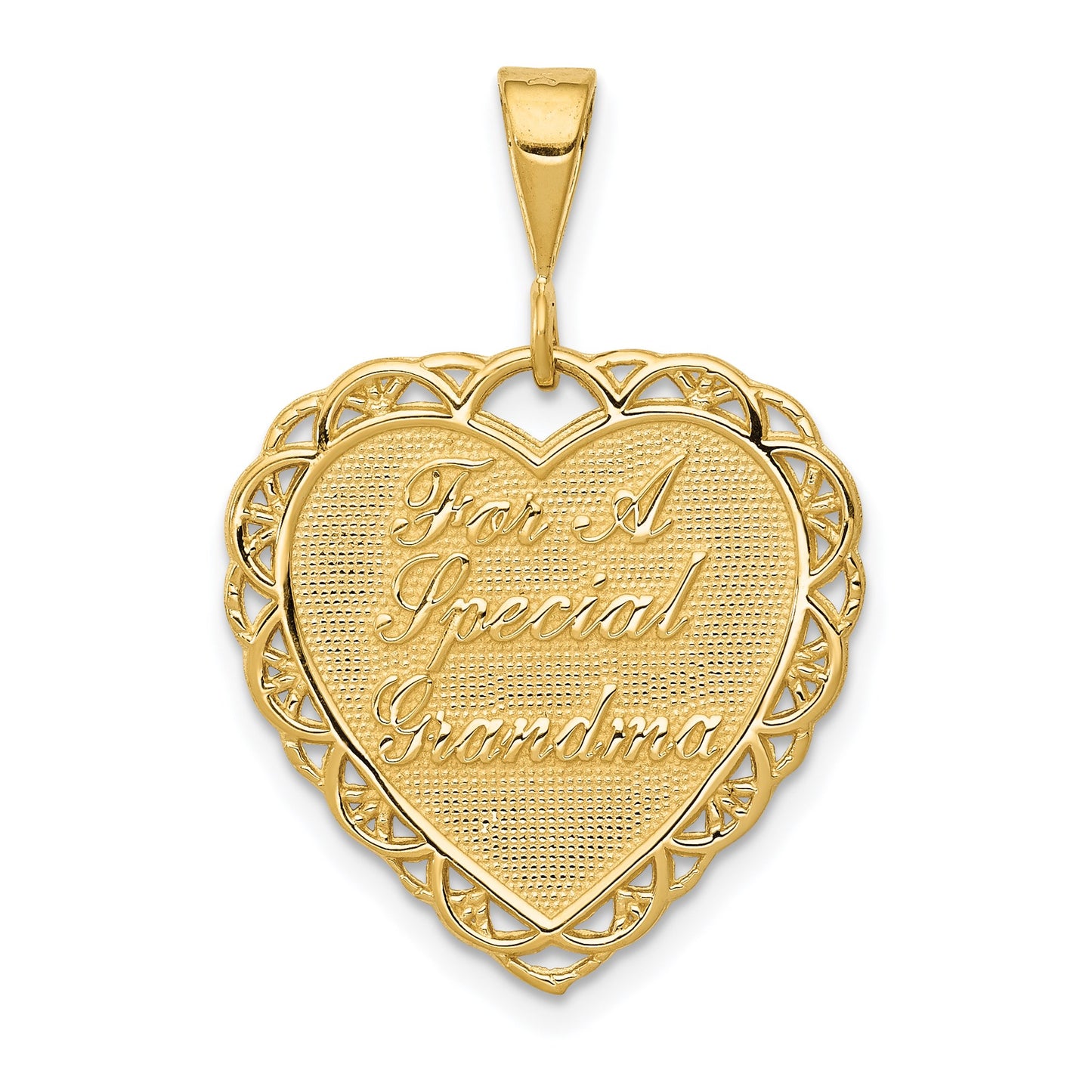 14k Reversible FOR A SPECIAL GRANDMA / SO MANY HEARTS Pendant