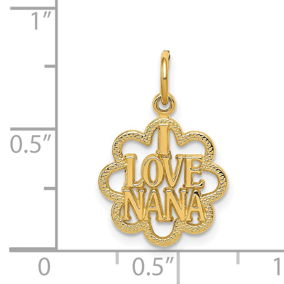 14k I LOVE NANA Charm
