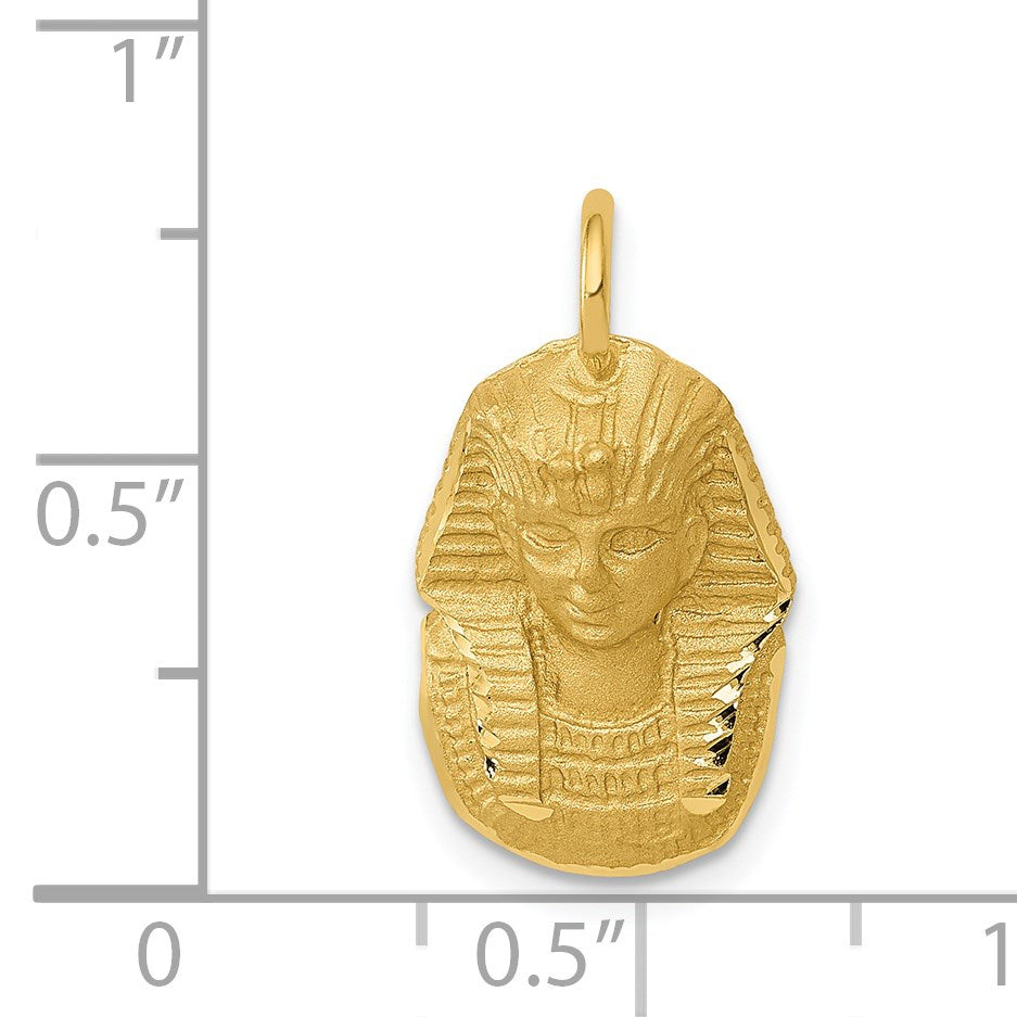 14k Satin Diamond-cut King Tut Charm