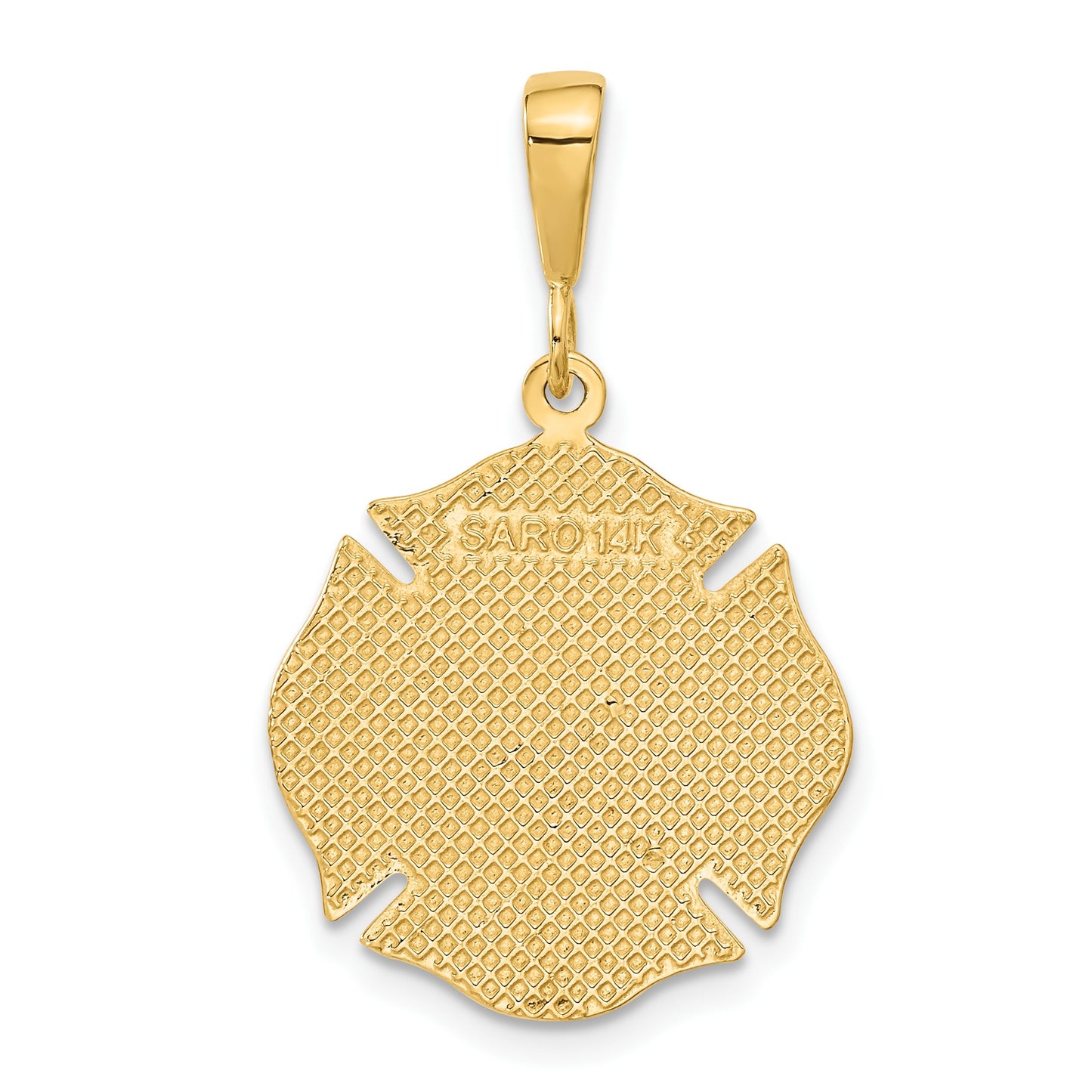 14k FIRE RESCUE Badge Pendant