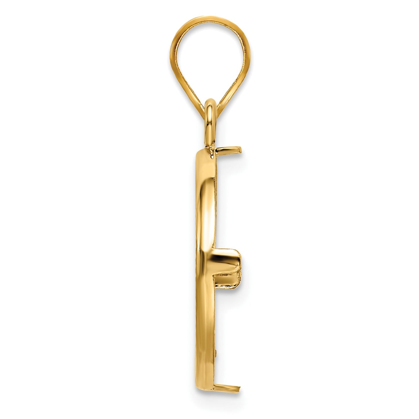 Wideband Distinguished Coin Jewelry 14k Polished and Diamond-cut 16.5mm Prong Coin Bezel Pendant