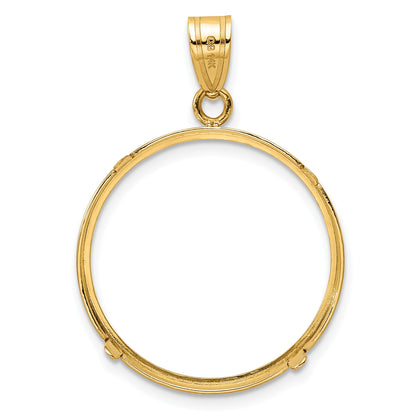Wideband Distinguished Coin Jewelry 14k Polished 22.0mm Prong Coin Bezel Pendant