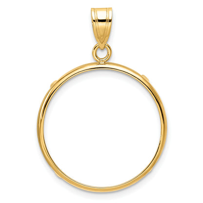 Wideband Distinguished Coin Jewelry 14k Polished 22.0mm Prong Coin Bezel Pendant