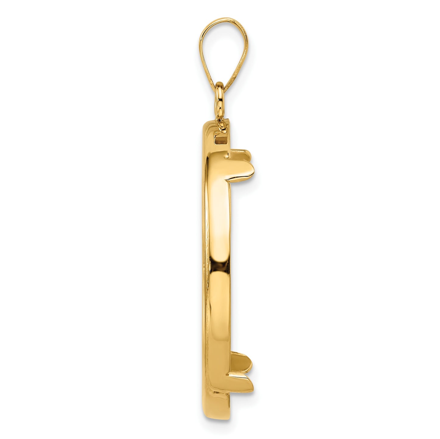 Wideband Distinguished Coin Jewelry 14k Polished 27.0mm Prong Coin Bezel Pendant