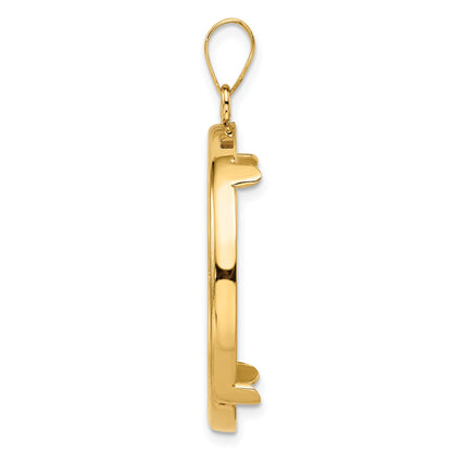 Wideband Distinguished Coin Jewelry 14k Polished 27.0mm Prong Coin Bezel Pendant