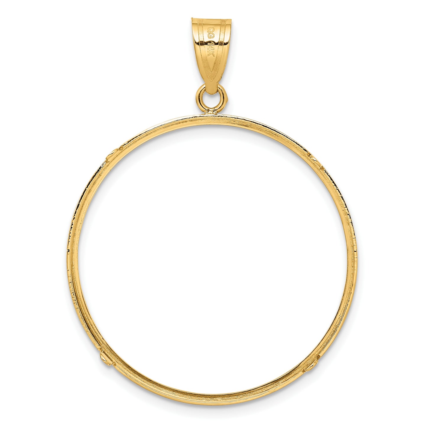Wideband Distinguished Coin Jewelry 14k Polished 32.0mm Prong Coin Bezel Pendant