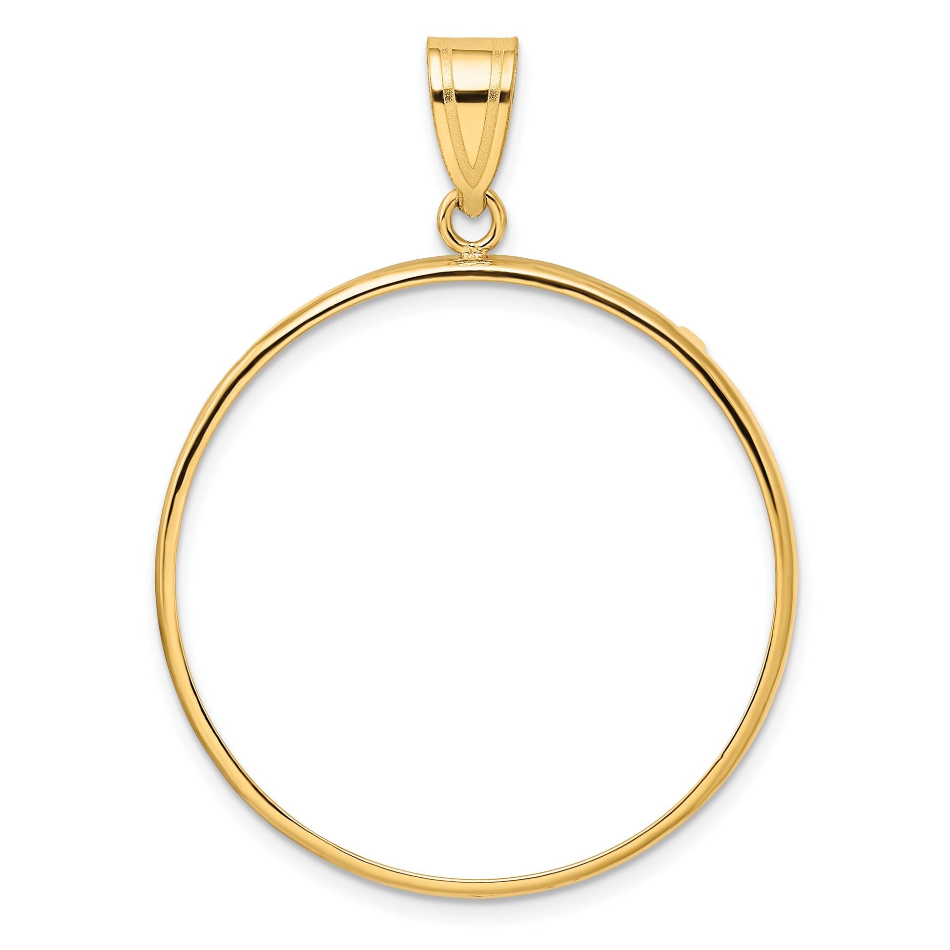 Wideband Distinguished Coin Jewelry 14k Polished 32.0mm Prong Coin Bezel Pendant