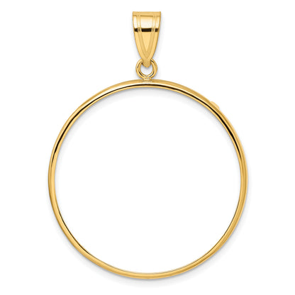 Wideband Distinguished Coin Jewelry 14k Polished 32.0mm Prong Coin Bezel Pendant