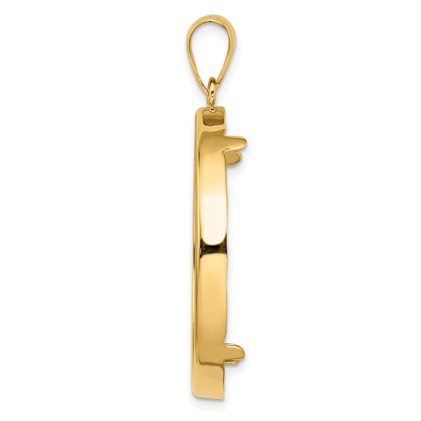 Wideband Distinguished Coin Jewelry 14k Polished 32.7mm Prong Coin Bezel Pendant