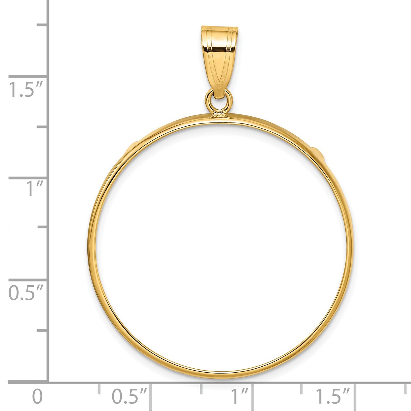 Wideband Distinguished Coin Jewelry 14k Polished 32.7mm Prong Coin Bezel Pendant
