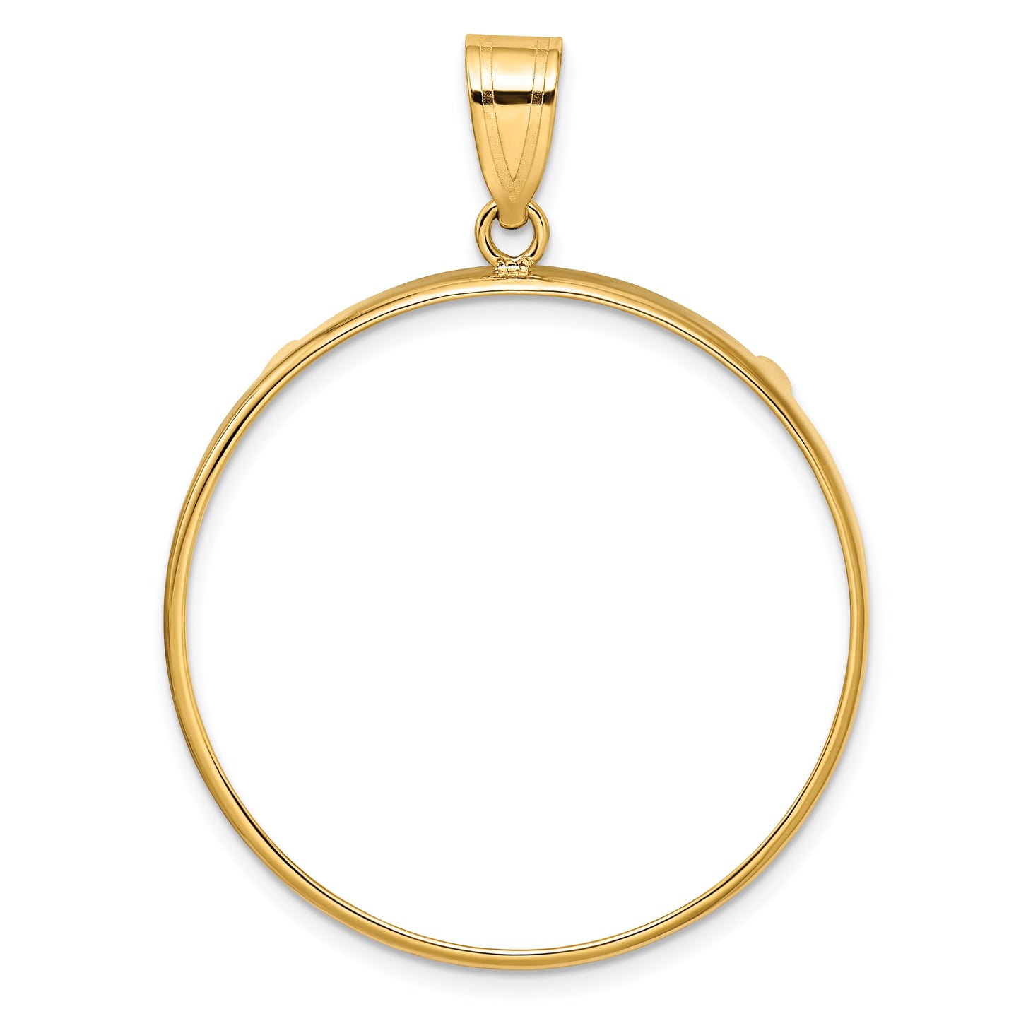 Wideband Distinguished Coin Jewelry 14k Polished 32.7mm Prong Coin Bezel Pendant