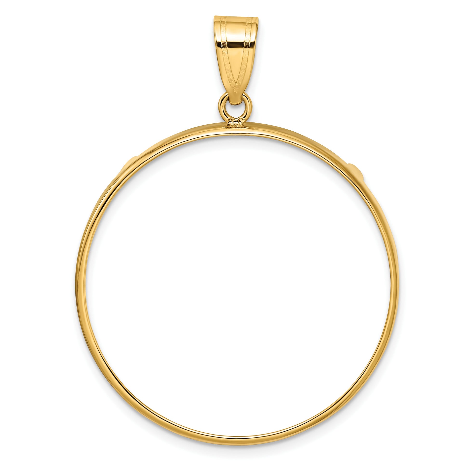 Wideband Distinguished Coin Jewelry 14k Polished 32.7mm Prong Coin Bezel Pendant