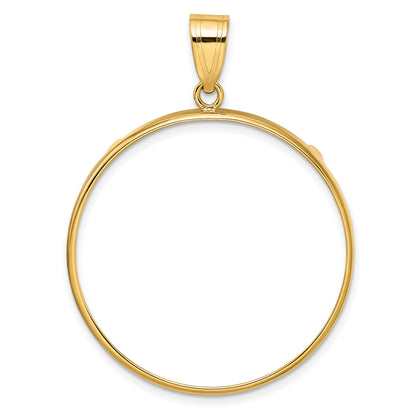 Wideband Distinguished Coin Jewelry 14k Polished 32.7mm Prong Coin Bezel Pendant