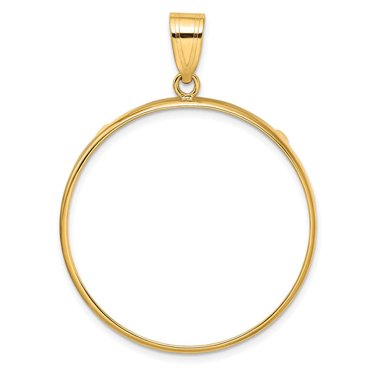 Wideband Distinguished Coin Jewelry 14k Polished 32.7mm Prong Coin Bezel Pendant