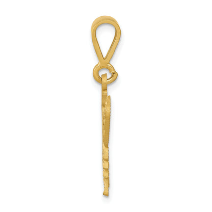 14k Diamond-cut Butterfly Charm