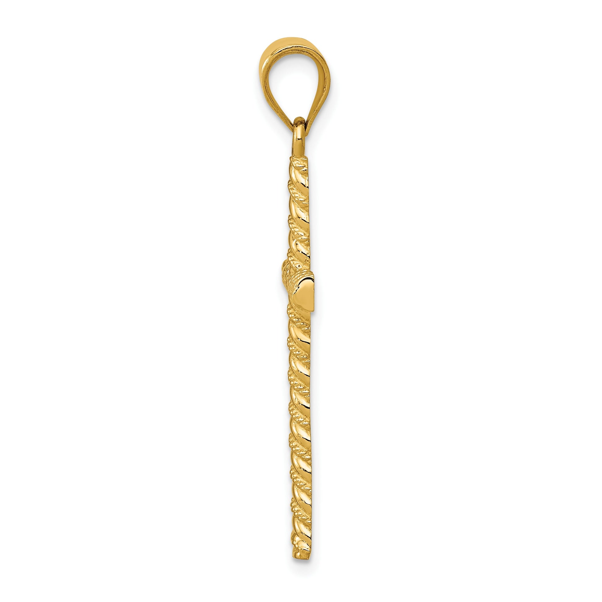 14K Twisted Cross Pendant